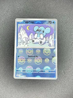 Cubchoo 025/086 Pokeball Reverse Holo Pattern Pokemon TCG SV Black Bolt English - Image 1