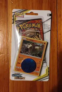 Pokemon TCG - Sun & Moon Cosmic Eclipse Booster Blister Pack Terrakion Promo - Image 1