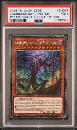 Yugioh Vouiburial, the Dragon Undertaker LEDE-EN087 Quarter Century 1st Ed psa 9 - Image 1
