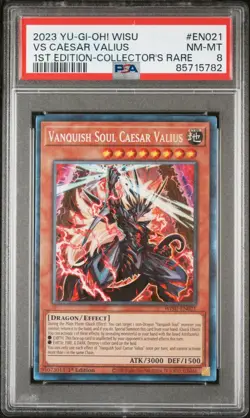 YUGIOH 1ST WISU-EN021 VANQUISH SOUL CAESAR VALIUS CR PSA 8 - Image 1