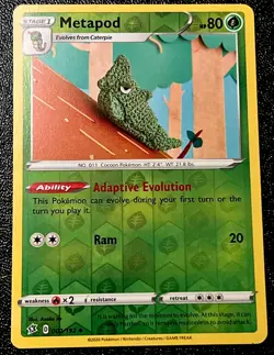 Metapod 002/192 NM Reverse Holo Cute Green Asako Ito Crochet Art Pokemon Card! - Image 1