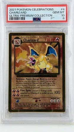Pokemon Celebrations UPC CHARIZARD Gold Metal Card Promo #4/102 PSA 10 Gem Mint - Image 2
