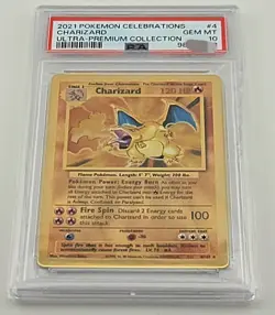 Pokemon Celebrations UPC CHARIZARD Gold Metal Card Promo #4/102 PSA 10 Gem Mint - Image 4