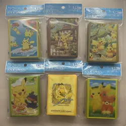 Pokemon Pikachu 6 Card Set Deck Sleeves Official Pokemon Center - Image 1