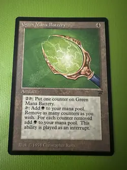 MTG Green Mana Battery Artist Proof From The Family Of Christopher Rush - Image 1