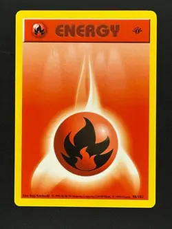 1st Edition Shadowless Fire Energy 98/102 Base Set Rare Vtg Pokemon Never Played - Image 1