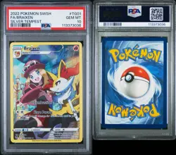 PSA 10 - 2022 POKEMON SWORD & SHIELD SILVER TEMPEST TG01 FULL ART/BRAIXEN - Image 3