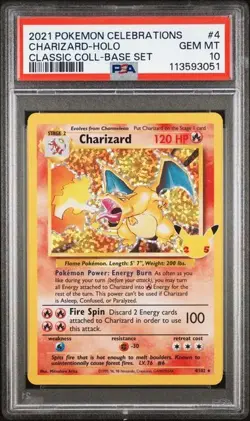 2021 POKEMON CELEBRATIONS CLASSIC COLLECTION #4 CHARIZARD-HOLO PSA 10 - Image 1