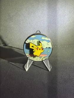 Pokemon Celebrations 25th Anniversary Flying & Surfing Pikachu Enamel Pin - Image 1