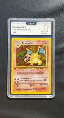Carte Pokemon Dracaufeu 4/102 Edition 1 - Set de Base - FR - PCA 7 - Image 1