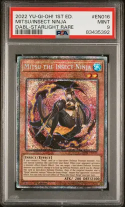 2022 YUGIOH 1ST DABL-EN016 MITSU THE INSECT NINJA STARLIGHT PSA 9 MINT - Image 1