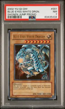 2002 YuGiOh Blue-Eyes White Dragon JMP-001 Shonen Jump Promo PSA 7 - Image 1