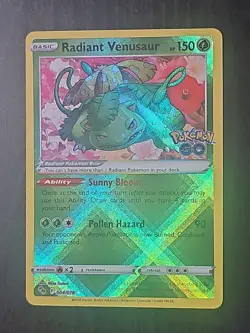 Pokemon TCG Radiant Venusaur Holo Card Pokemon Go 004/078 Near Mint Condition - Image 1