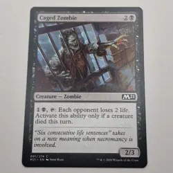 MTG: Caged Zombie 091/274 - M21 Core Set 2021 Black Common - Image 1