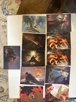Set of 11 Lord of The Rings MTG Gold Stamp Art Series Cards LotR Mint - Image 1