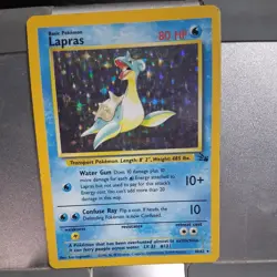 LAPRAS 10/62 POKEMON FOSSIL SET HOLO RARE Vintage - Image 1