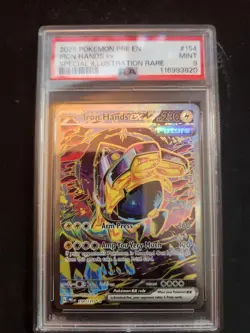 2025 POKEMON PRE EN IRON HANDS EX Special Illustration #154 PSA 9 - Image 1