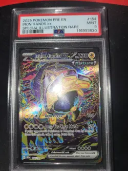 2025 POKEMON PRE EN IRON HANDS EX Special Illustration #154 PSA 9 - Image 3