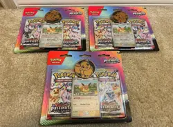 Pokemon TCG Prismatic Evolutions Eevee 2-pack Blister Lot of 3! New! Sealed! - Image 1