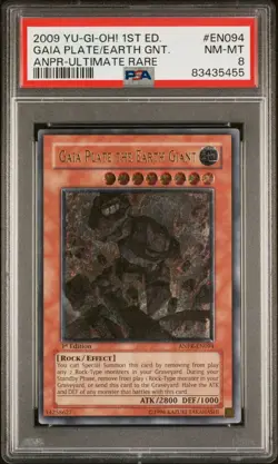 Gaia Plate The Earth Giant MINT Ultimate Rare 2009 ANPR-EN094 Yugioh PSA 8 - Image 1