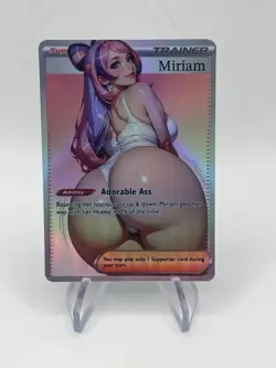 Miriam Adorable Ass Rainbow Holo Full Art Custom Waifu Pokemon Card - Image 2
