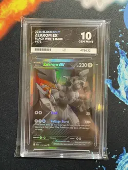 Pokemon TCG Zekrom EX 172 Black Bolt Card Ace Gem Mint 10 perfect 10’s like PSA - Image 1