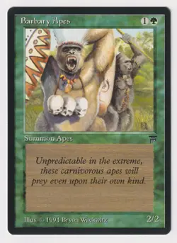 Gold Signed Barbary Apes Proof NM Legends Artist Bryon Wackwitz MTG AP 22/100! - Image 1