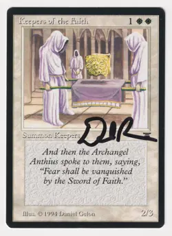 Signed Keepers of the Faith Proof LP Legends Artist Daniel Gelon MTG Magic AP! - Image 1