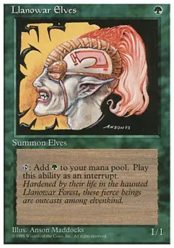 Llanowar Elves - Medium Play MTG 4th Edition - Image 1