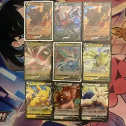 Pokemon v 10 Card Lot Holo Including Pikachu - Image 1