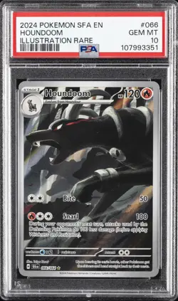 2024 POKEMON SFA EN-SHROUDED FABLE ILLUSTRATION RARE #066 HOUNDOOM PSA 10 - Image 1