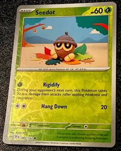 Seedot 003/162 NM Reverse Holo Cute Leaves Asako Ito Crochet Art Pokemon Card! - Image 1
