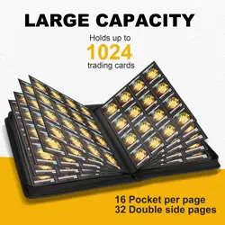 1024 Pocket Trading Card Binder Compatible with Pokemon TCG MTG Baseball Spor... - Image 4