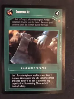 Star Wars Jabba's Palace CCG Card Gamorrean Ax - Image 1