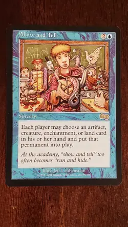 Show and Tell Urza's Saga EX/LP 96/350 MTG Magic the Gathering Sorcery Rare Blue - Image 1