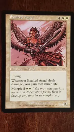 Exalted Angel Onslaught EX/LP 28/350 MTG Magic the Gathering Creature Rare - Image 1