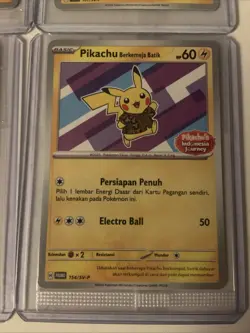 SEALED Pikachu Berkemeja Batik Indonesia Promo Pokemon 101/SV-P 155 154 190/SV-P - Image 3