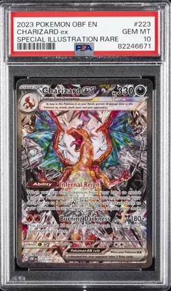 2023 POKEMON OBF EN-OBSIDIAN FLAMES #223 CHARIZARD EX PSA 10 - Image 1