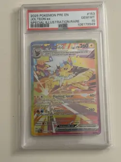 2025 POKEMON PRISMATIC EVOLUTION JOLTEON EX #153 SIR PSA 10 Mint Condition - Image 1