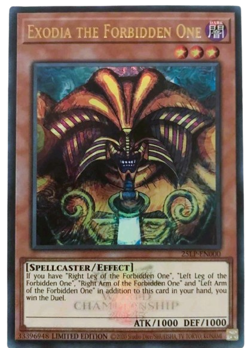 Yugioh 25LP-EN000 Exodia the Forbidden One Emblazoned Ultra Rare MINT - Image 1