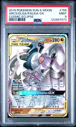 ARCEUS & DIALGA & PALKIA GX 156/236 PSA 9 COSMIC ECLIPSE POKEMON CARD ENGLISH - Image 1