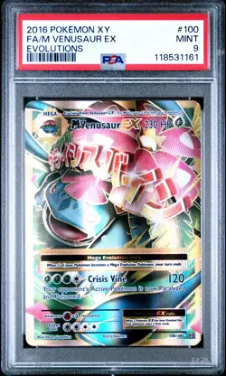 2016 POKEMON XY EVOLUTIONS #100 FULL ART/M VENUSAUR EX PSA 9 - Image 1