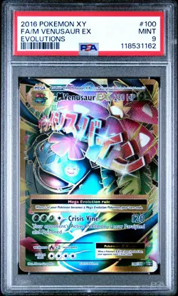 2016 POKEMON XY EVOLUTIONS #100 FULL ART/M VENUSAUR EX PSA 9 - Image 1