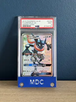 PSA 9 Greninja GX Full Art Holo SV56/SV94 Hidden Fates MINT Graded Pokemon Card - Image 1