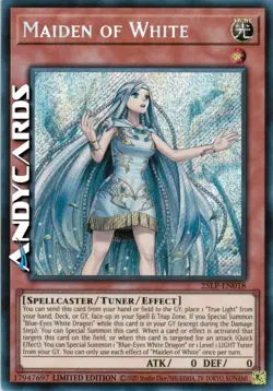 MAIDEN OF WHITE • (Fanciulla Del Bianco) • Segreta • 25LP EN018 • Lim • Yugioh! - Image 1
