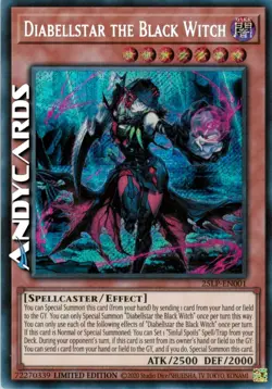 DIABELLSTAR THE BLACK WITCH (La Strega Nera) Segreta • 25LP EN001 • Lim • Yugioh - Image 1