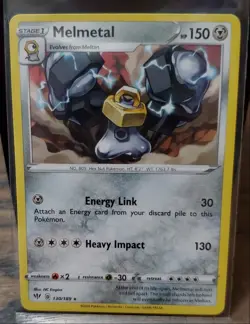 3x Pokemon Darkness Ablaze Melmetal Rare Card 130/189 Pack Fresh! Near Mint! - Image 1
