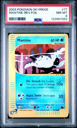 MANTINE 77/144 PSA 8 SKYRIDGE E READER REVERSE HOLO POKEMON CARD ENGLISH - Image 1