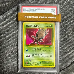 PSA 9 Mint 2001 Shining Celebi Holo Pokemon Card Neo 4 Japanese Vintage Old Back - Image 1