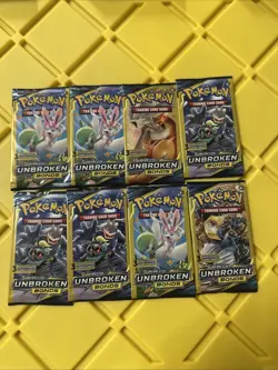 Lot of 8 Pokemon 2019 Unbroken Bonds 3 Card Booster Packs New Sealed - Image 1